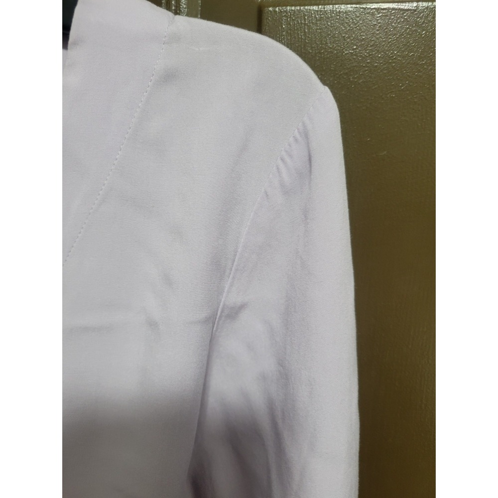 J. Crew Lilac Faux Wrap Blouse Womens 12 Tie Waist 100% Rayon Career Casual - Picture 6 of 13